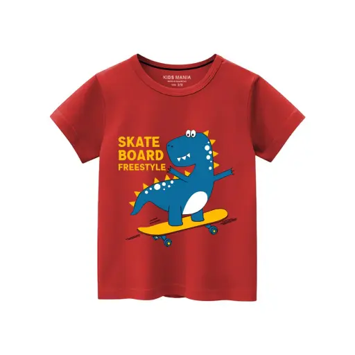 Dino Skate Board Freestyle Half Sleeve Cotton Tee